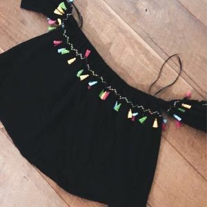 Off the shoulder blouse with neon colors